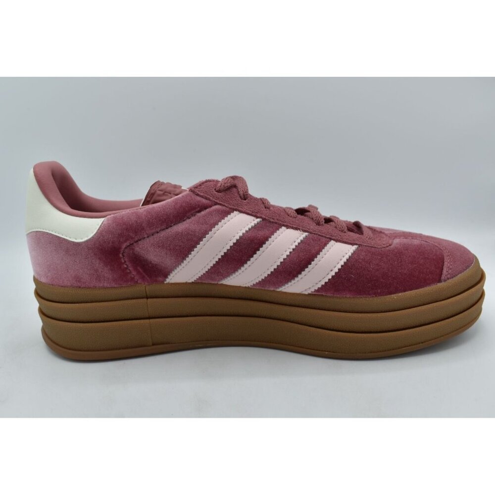 Adidas Womens Size 9.5 Gazelle Bold Gum Velvet Pink Platform Casual Sneakers - Picture 12 of 14